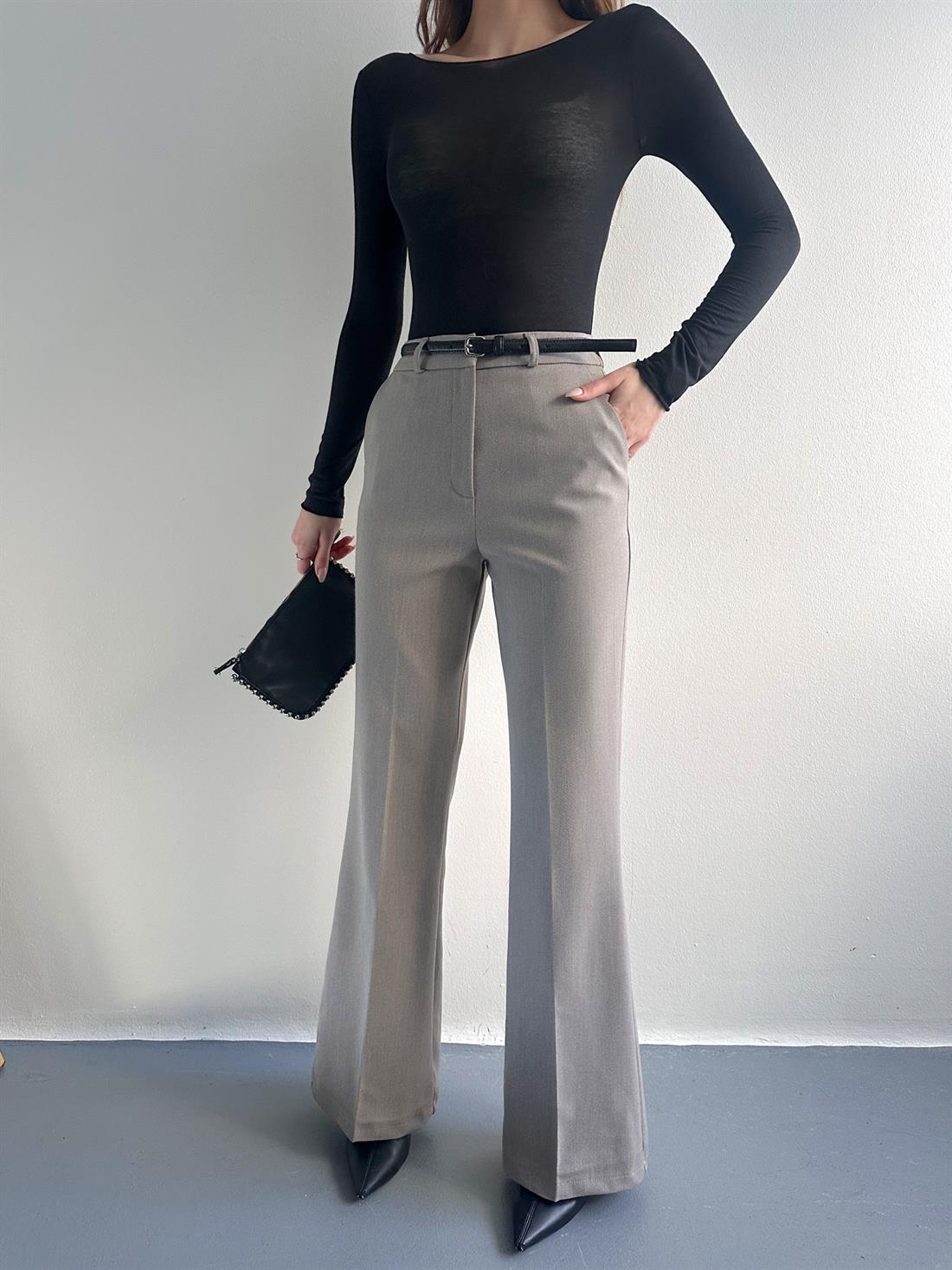 İspanyol Paça Pantolon GRİ