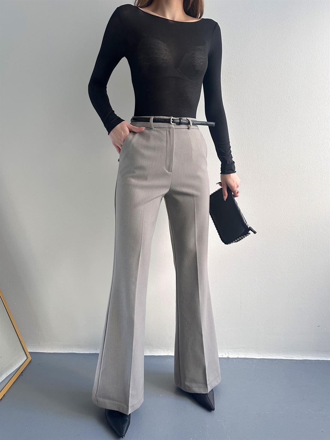 İspanyol Paça Pantolon GRİ