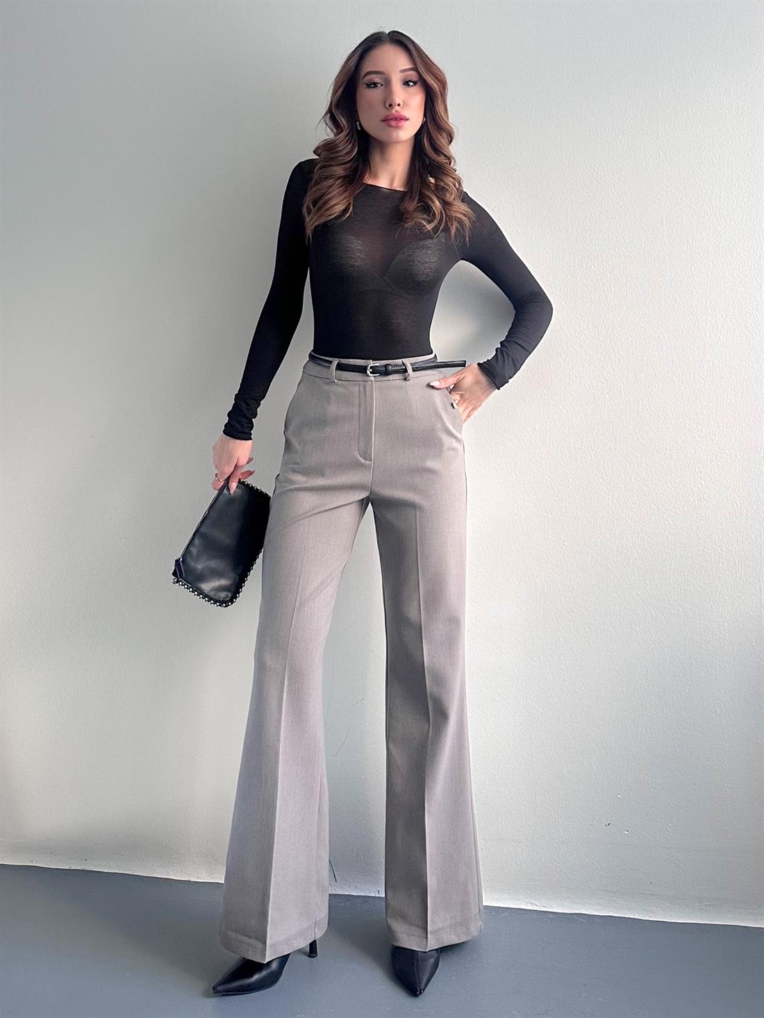 İspanyol Paça Pantolon GRİ