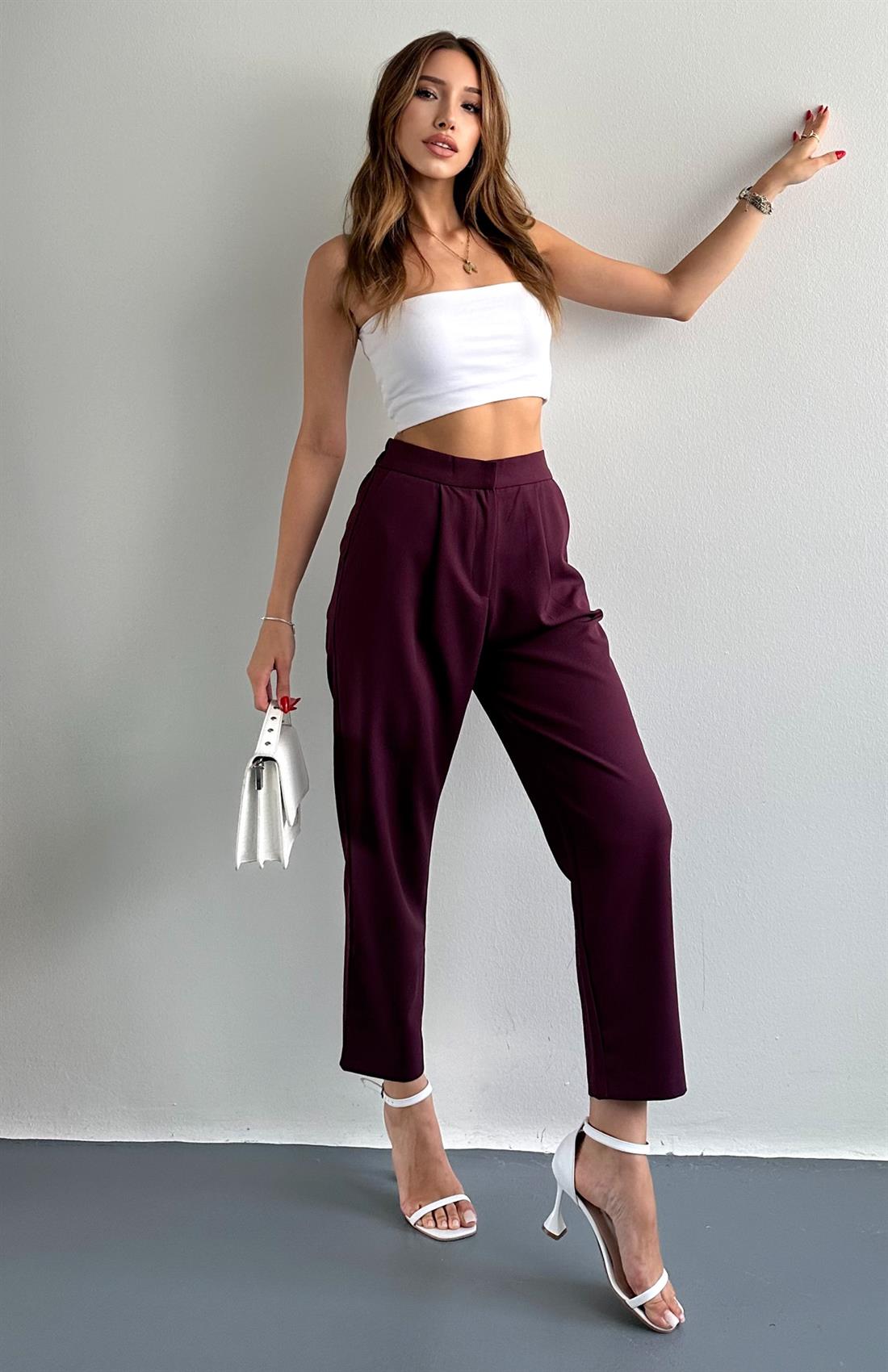 Kemer Detaylı Pantolon MÜRDÜM