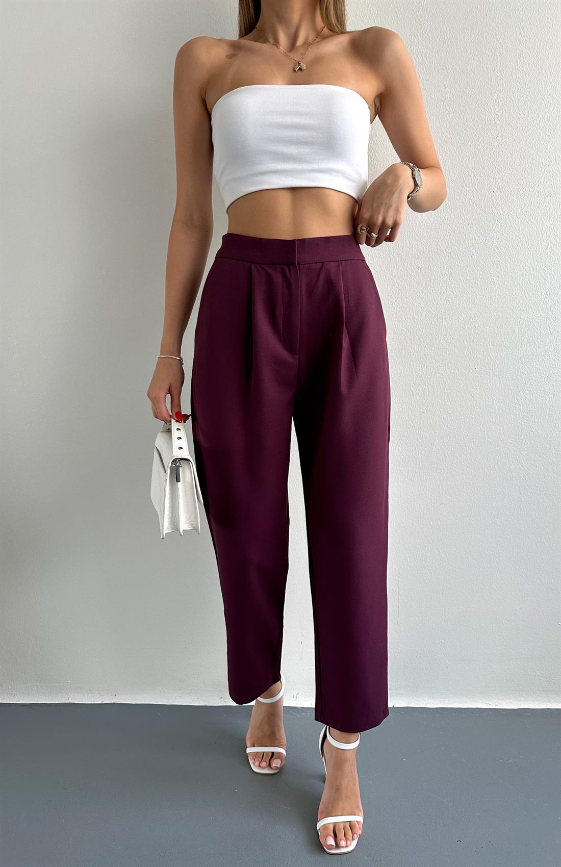 Kemer Detaylı Pantolon MÜRDÜM