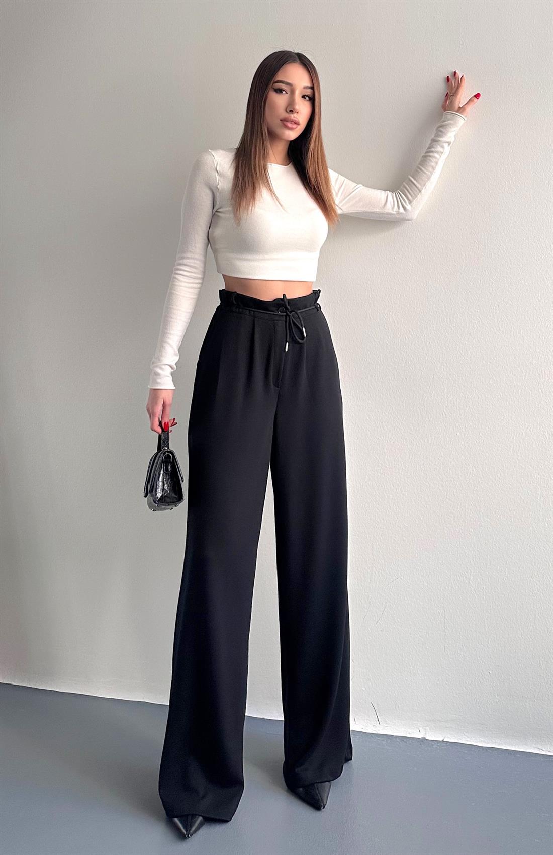 Oy Marka İpli Pantolon SİYAH