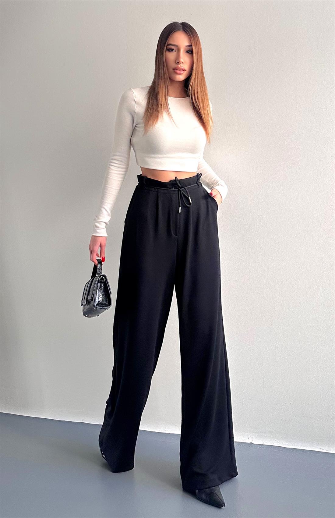 Oy Marka İpli Pantolon SİYAH