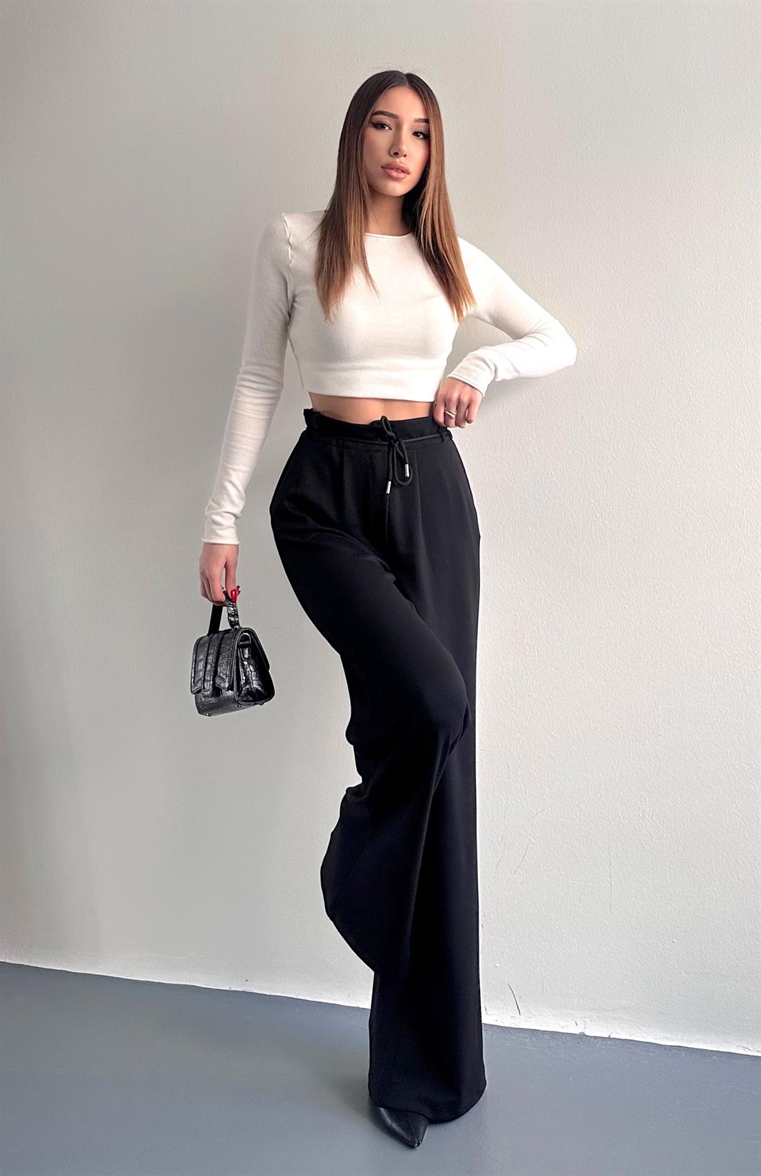 Oy Marka İpli Pantolon SİYAH