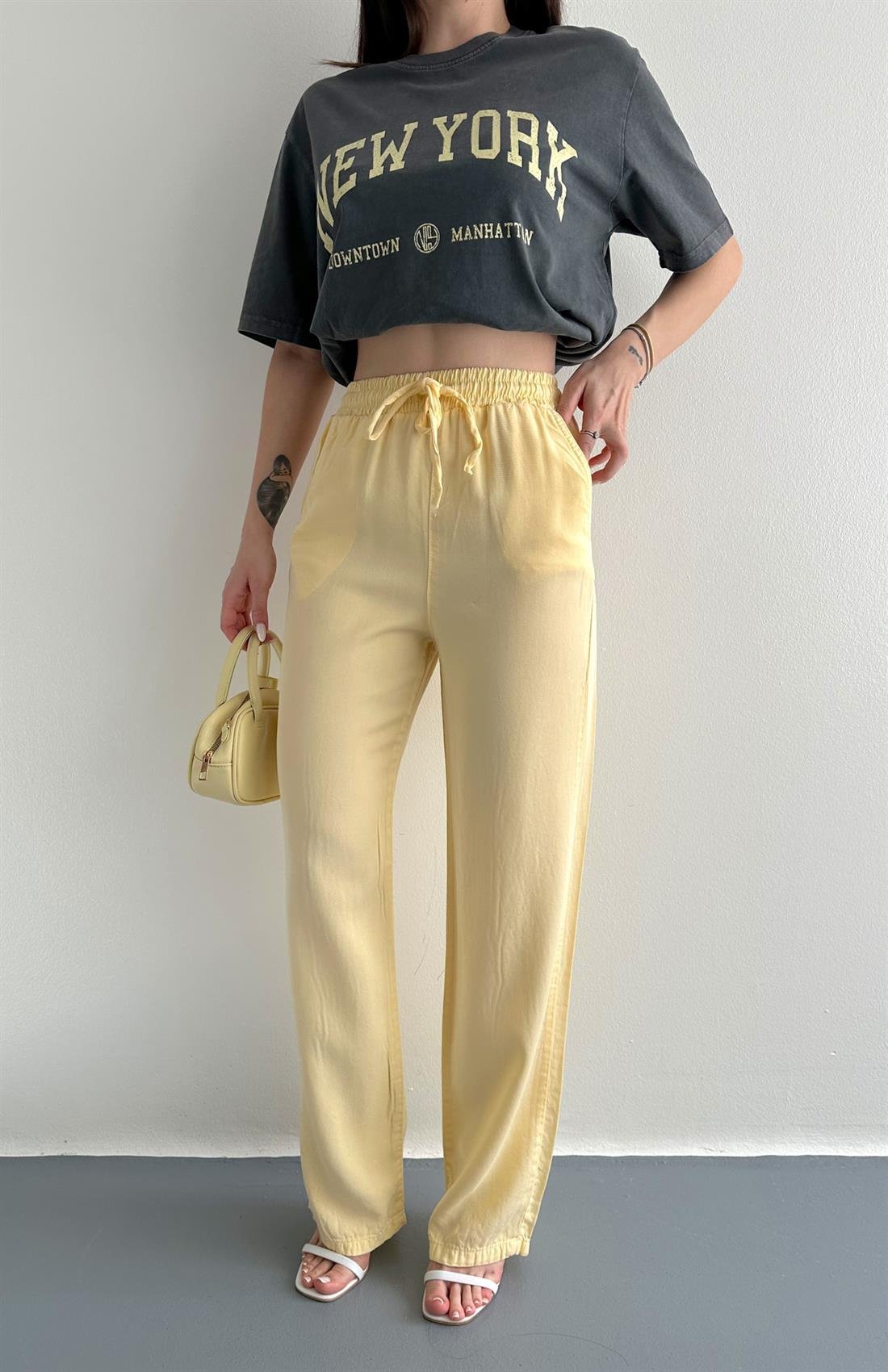 Tensel Bol Paça Pantolon SARI
