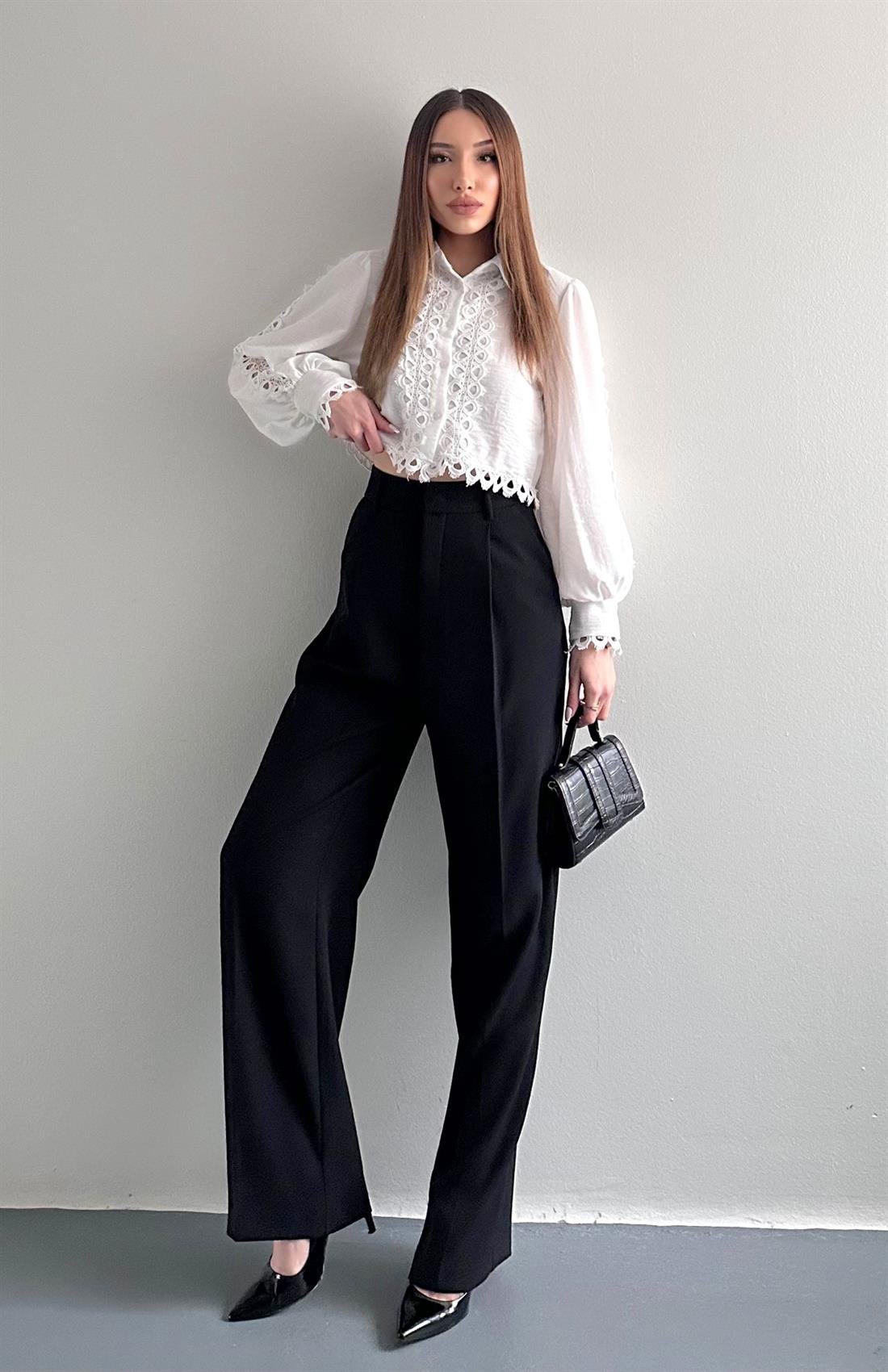 Yüksek Bel Pantolon SİYAH