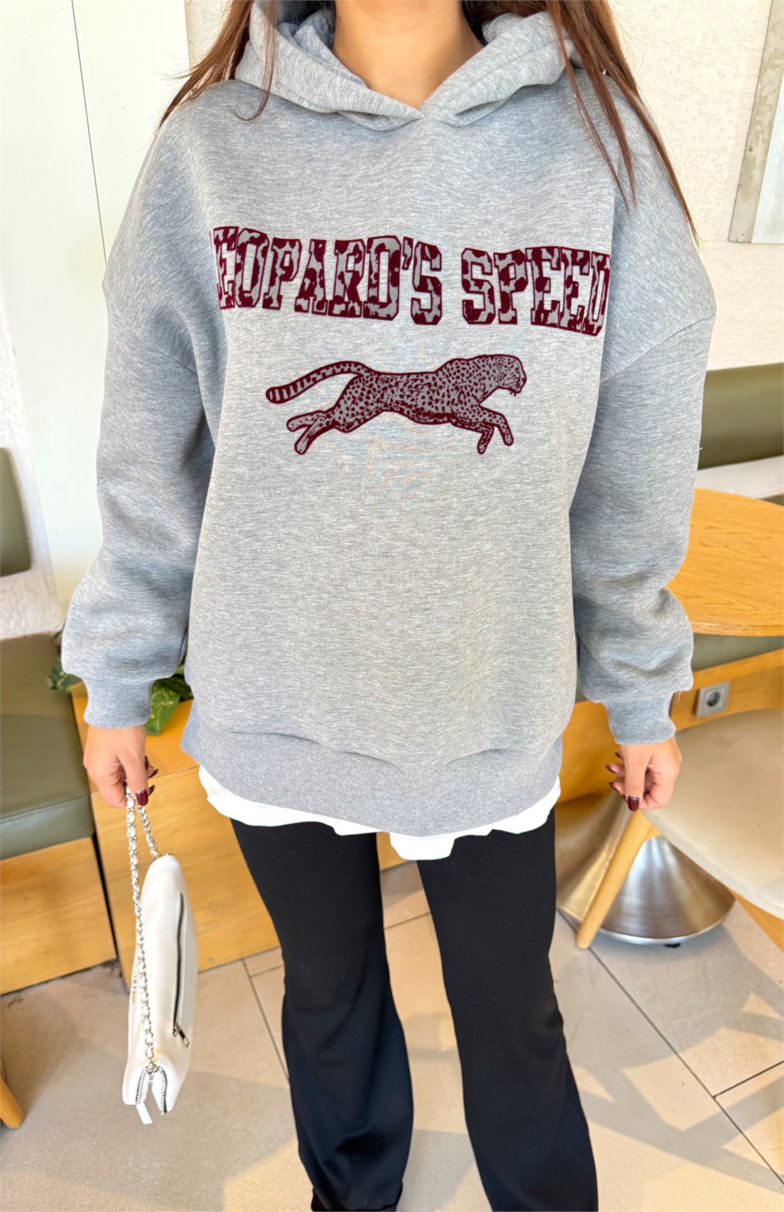 Baskılı Sweatshırt GRİ