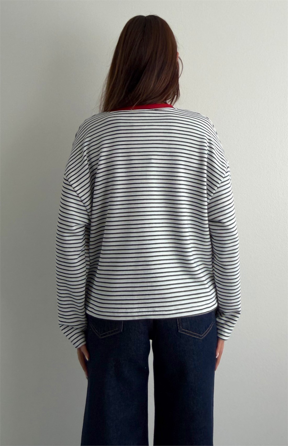 Çizgili Wild Baskılı Sweatshırt LACİ ÇİZGİLİ