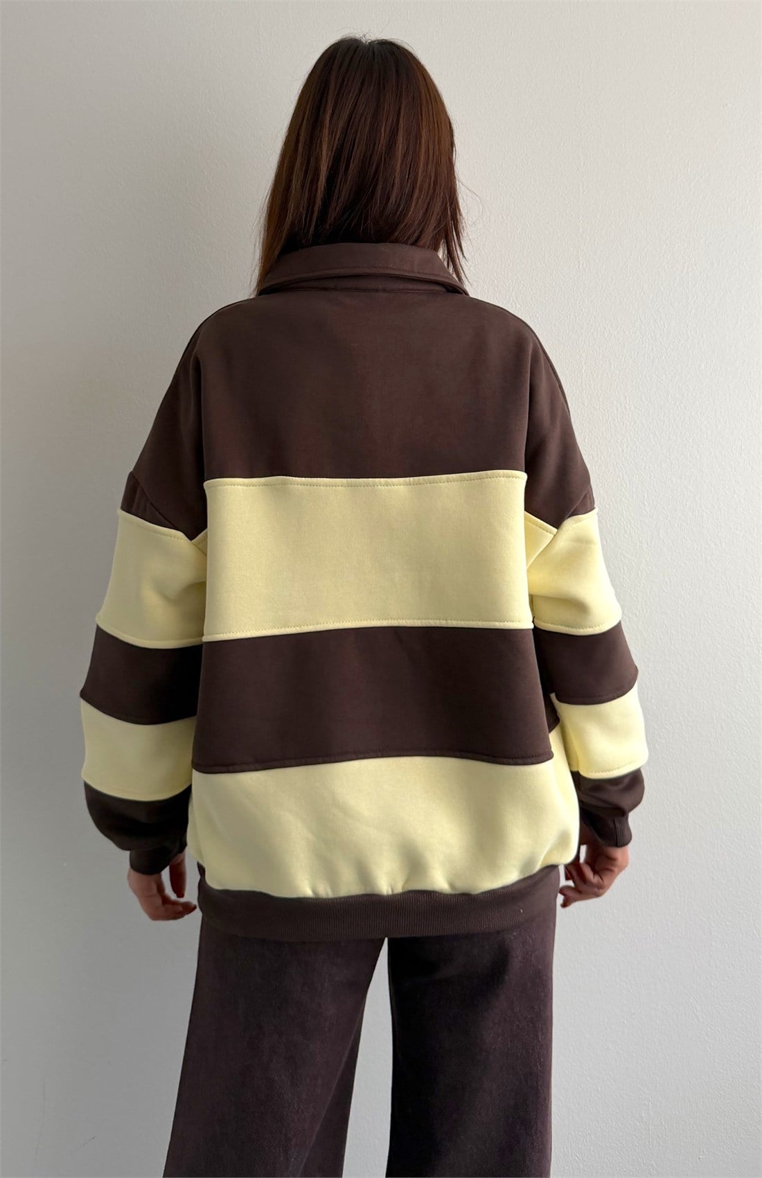 Polo Yaka Sweatshırt KAHVERENGİ