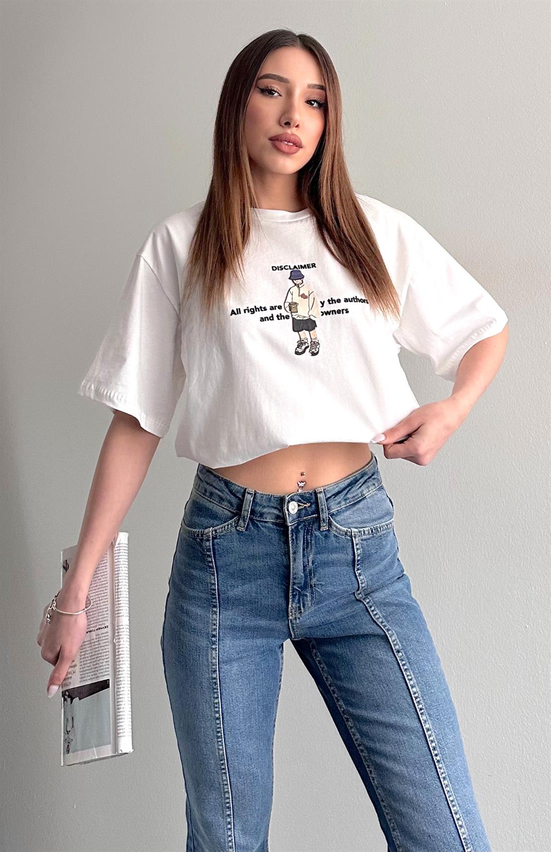 Adam Baskılı Tshırt EKRU