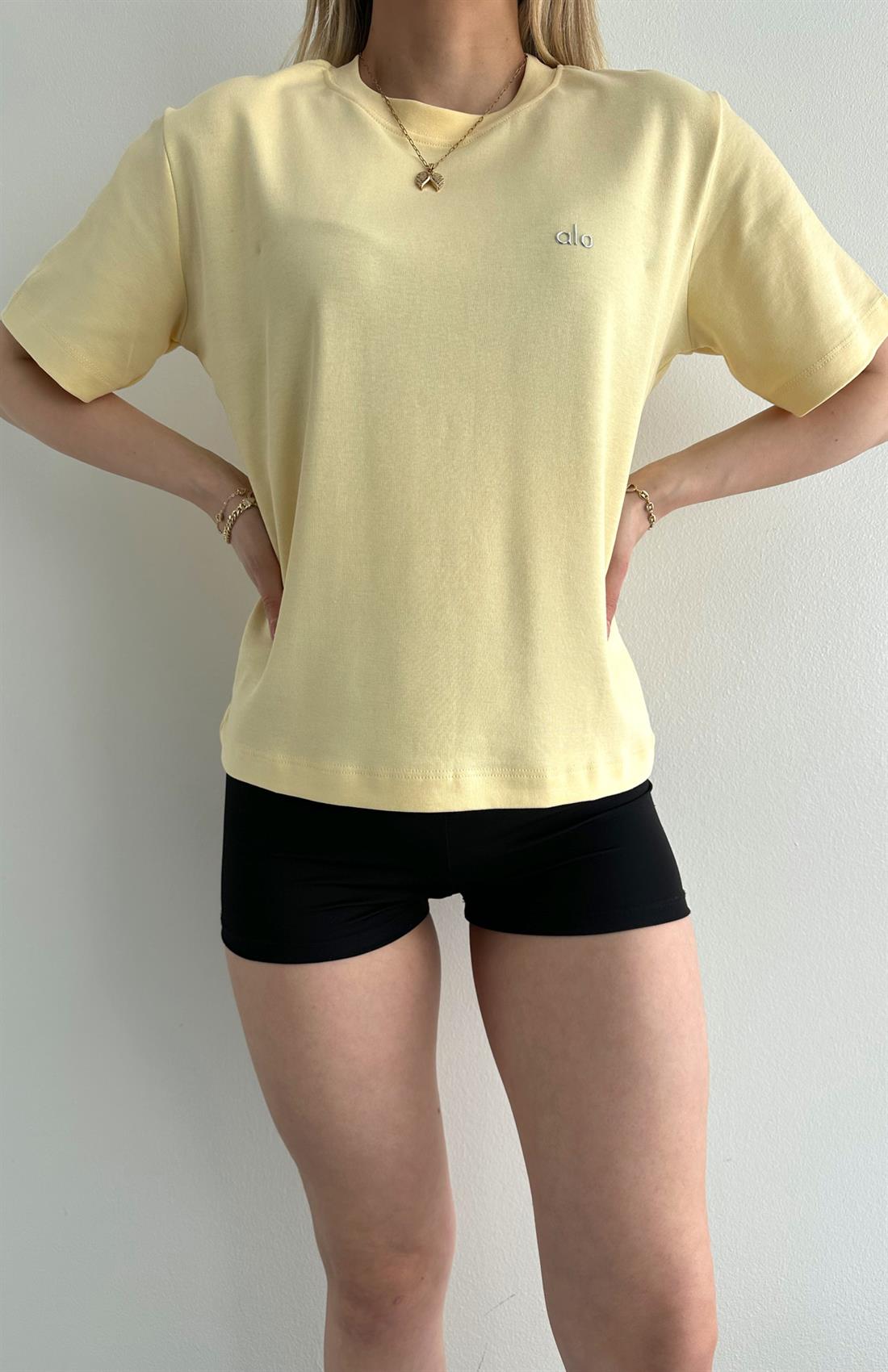 Alo Baskılı Tshırt SARI