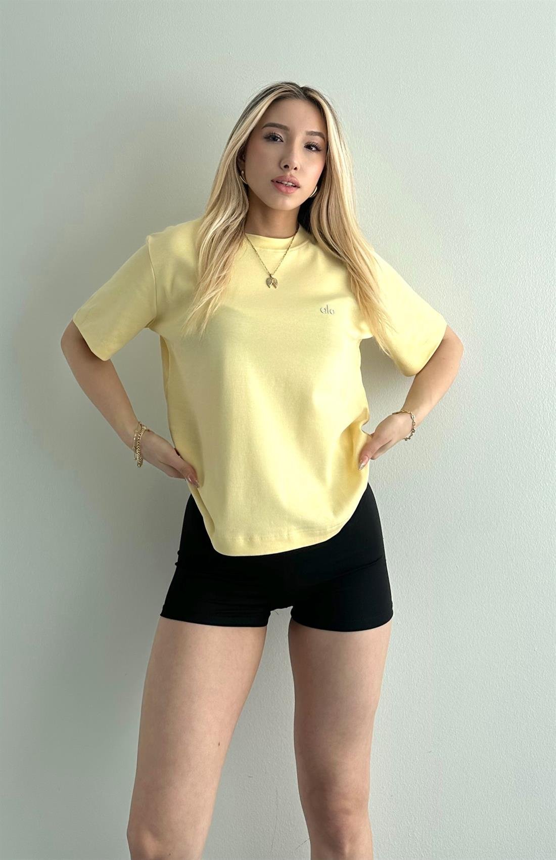 Alo Baskılı Tshırt SARI