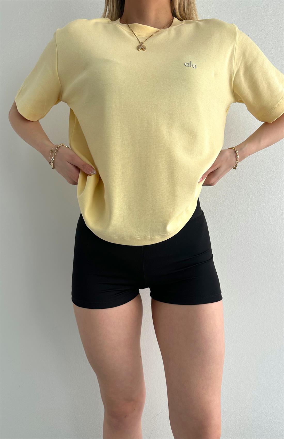 Alo Baskılı Tshırt SARI