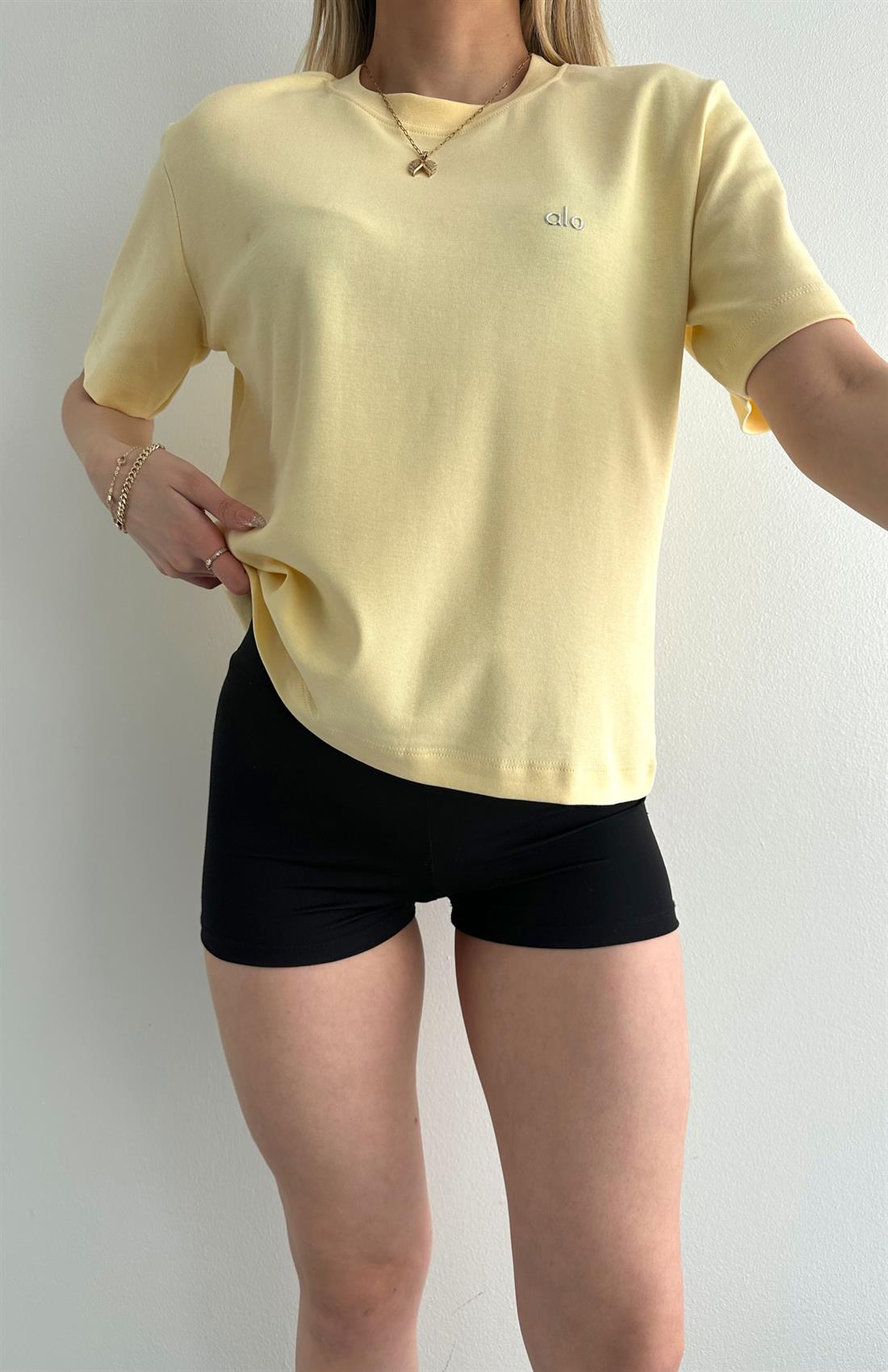 Alo Baskılı Tshırt SARI