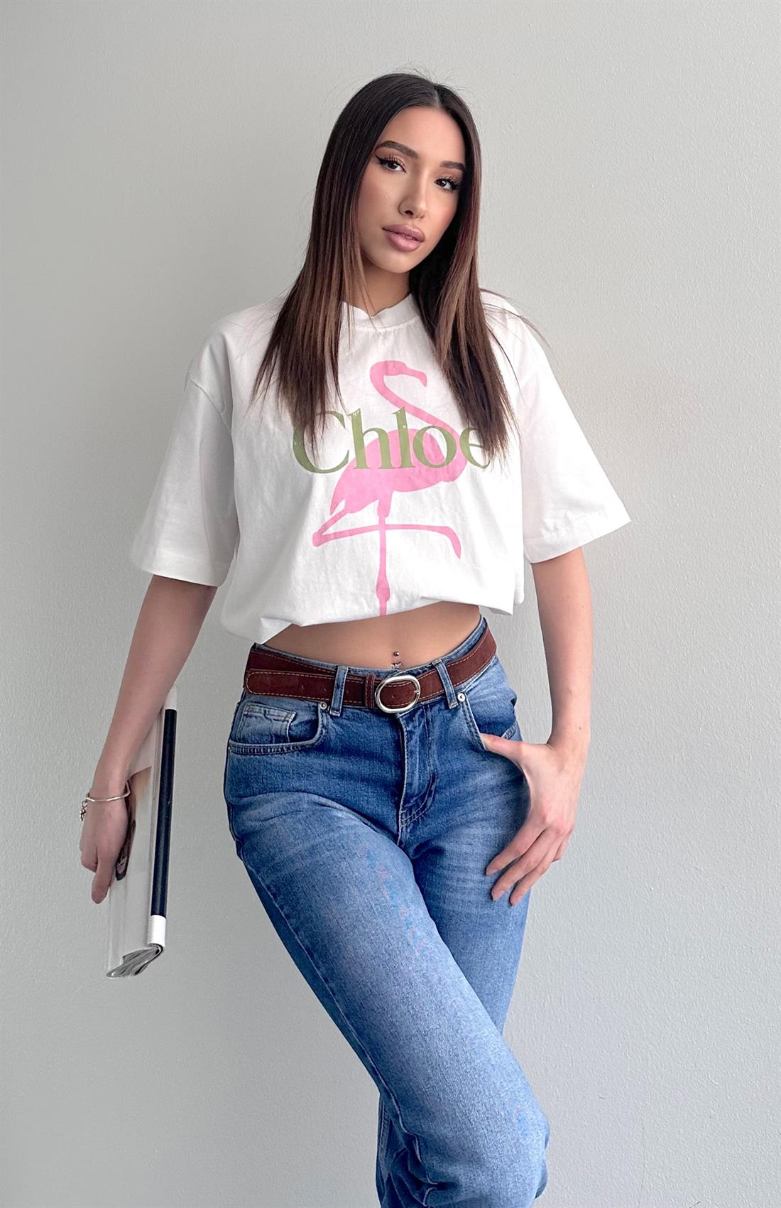 Baskılı Tshırt KREM