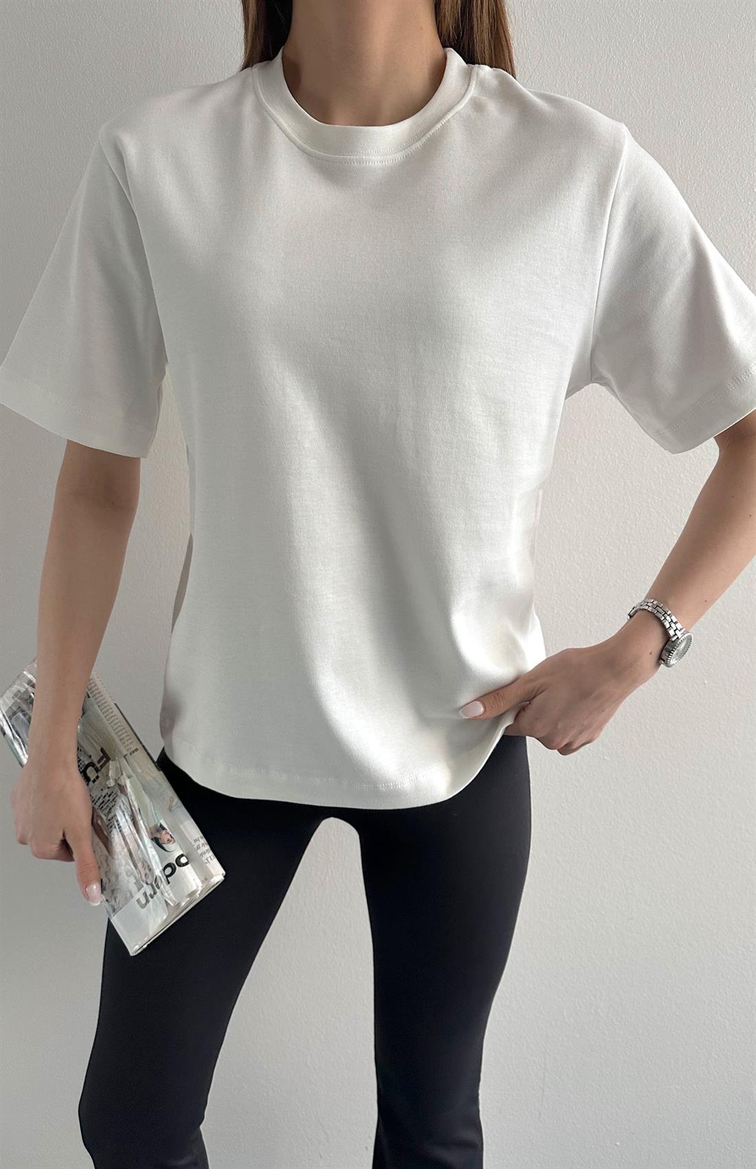 Cos Kısa Kol Tshırt EKRU