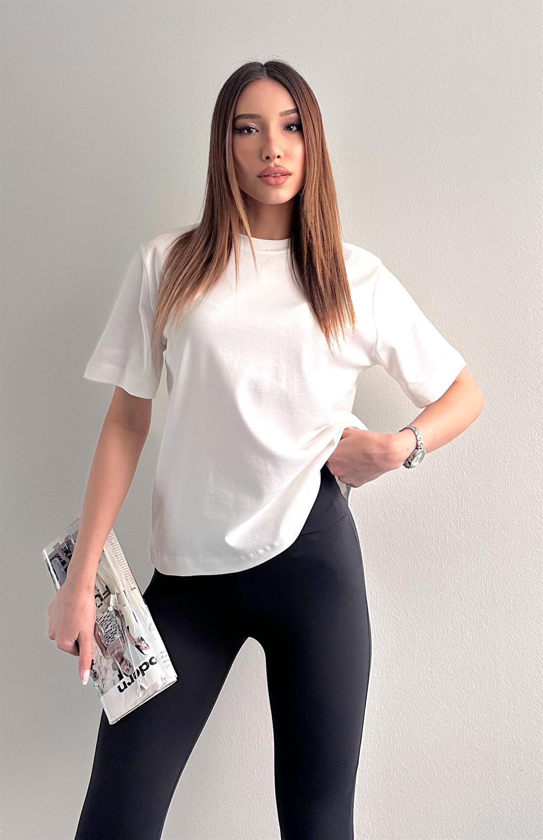 Cos Kısa Kol Tshırt EKRU