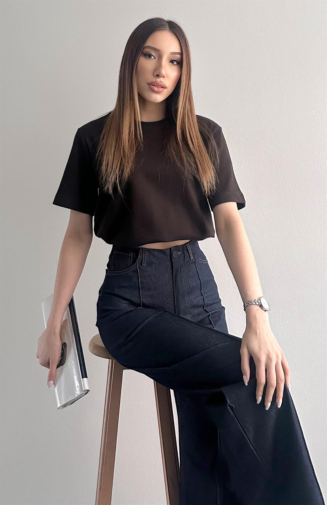 Cos Kısa Kol Tshırt KAHVERENGİ