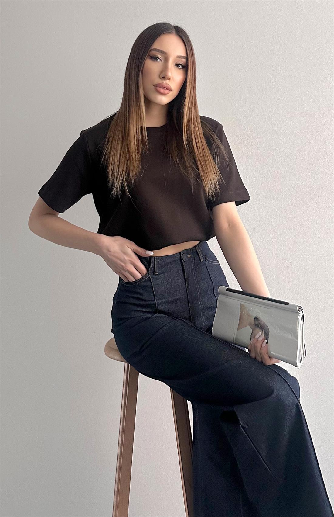 Cos Kısa Kol Tshırt KAHVERENGİ