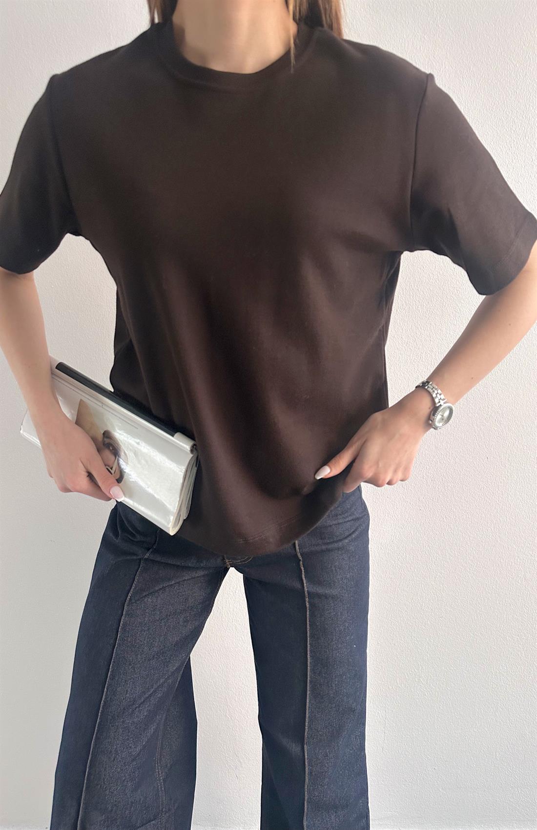 Cos Kısa Kol Tshırt KAHVERENGİ