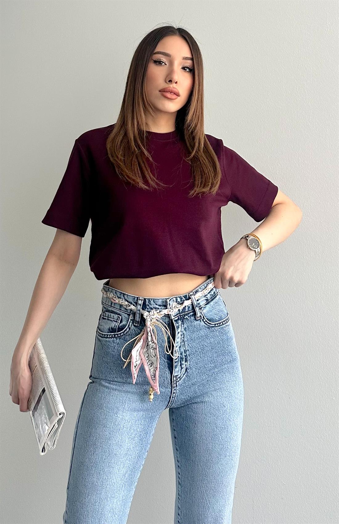 Cos Kısa Kol Tshırt MÜRDÜM