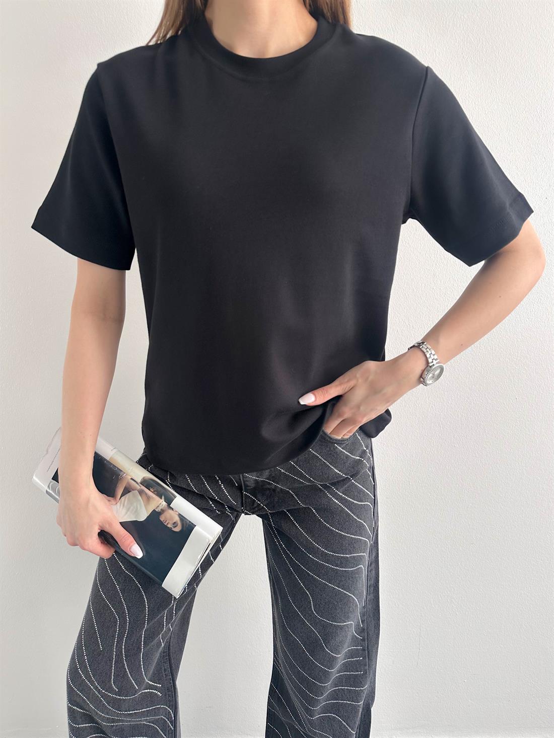 Cos Kısa Kol Tshırt SİYAH