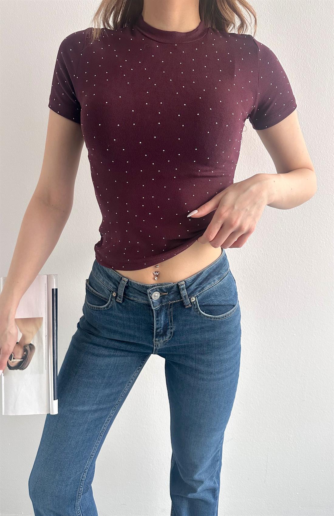 Taşlı Tshırt MÜRDÜM