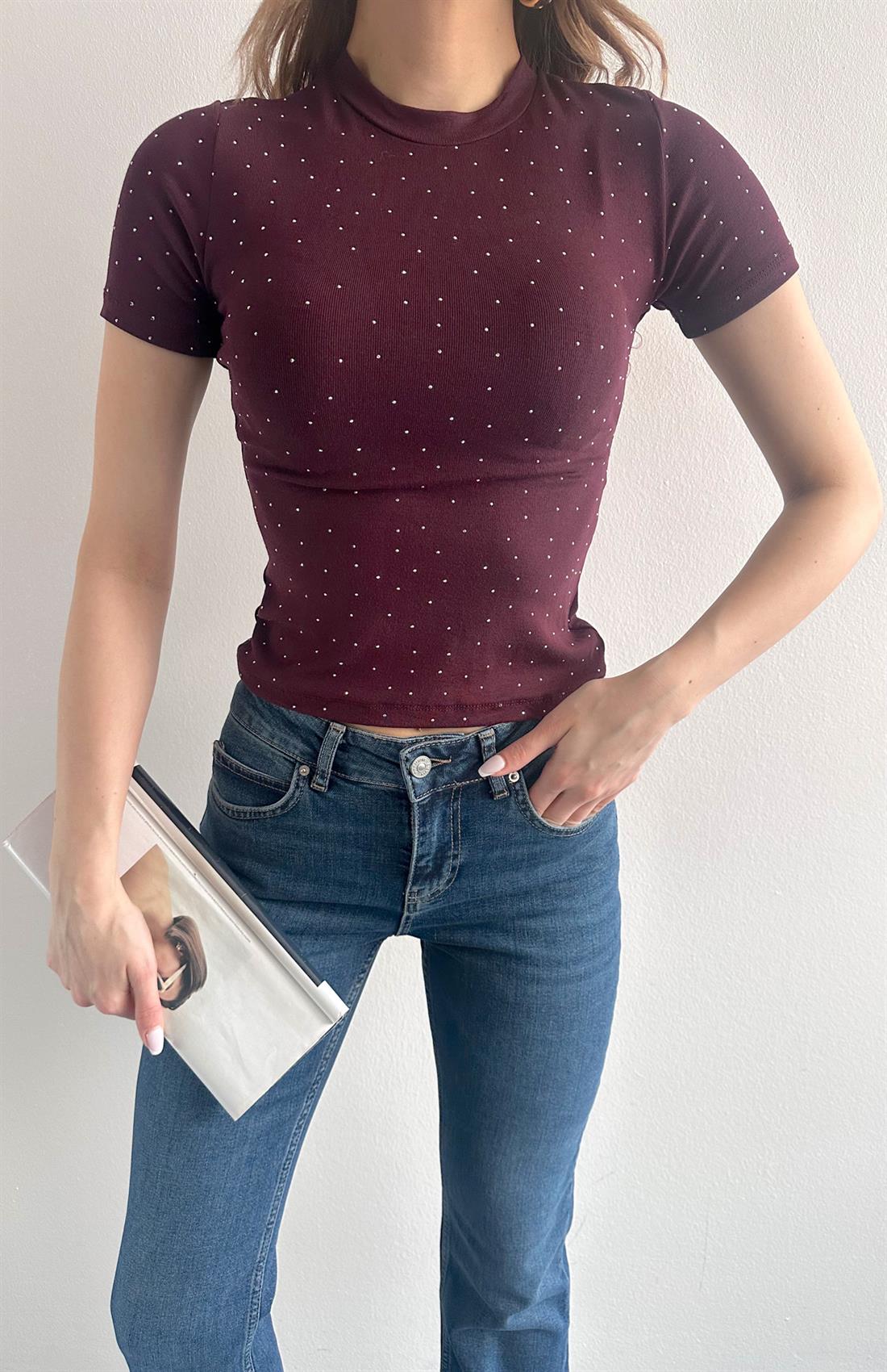 Taşlı Tshırt MÜRDÜM