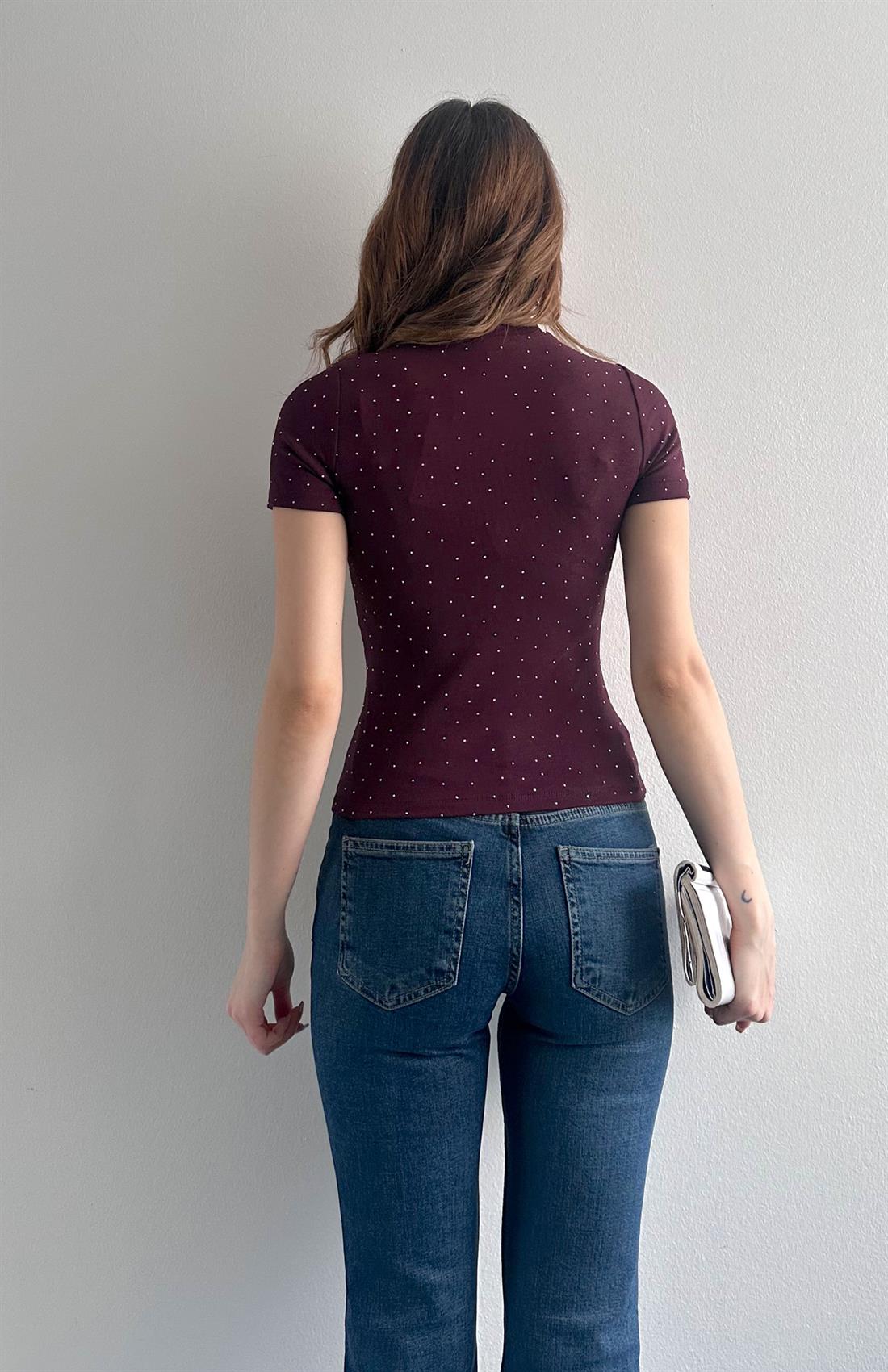 Taşlı Tshırt MÜRDÜM