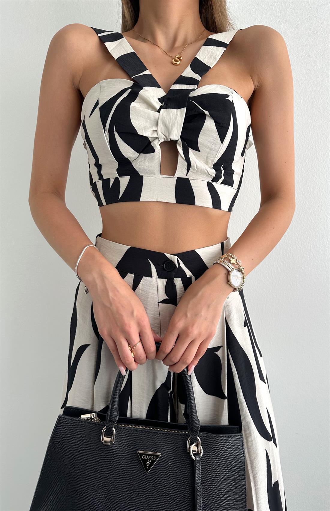 Atlet Pantolon Takım EKRU-SİYAH