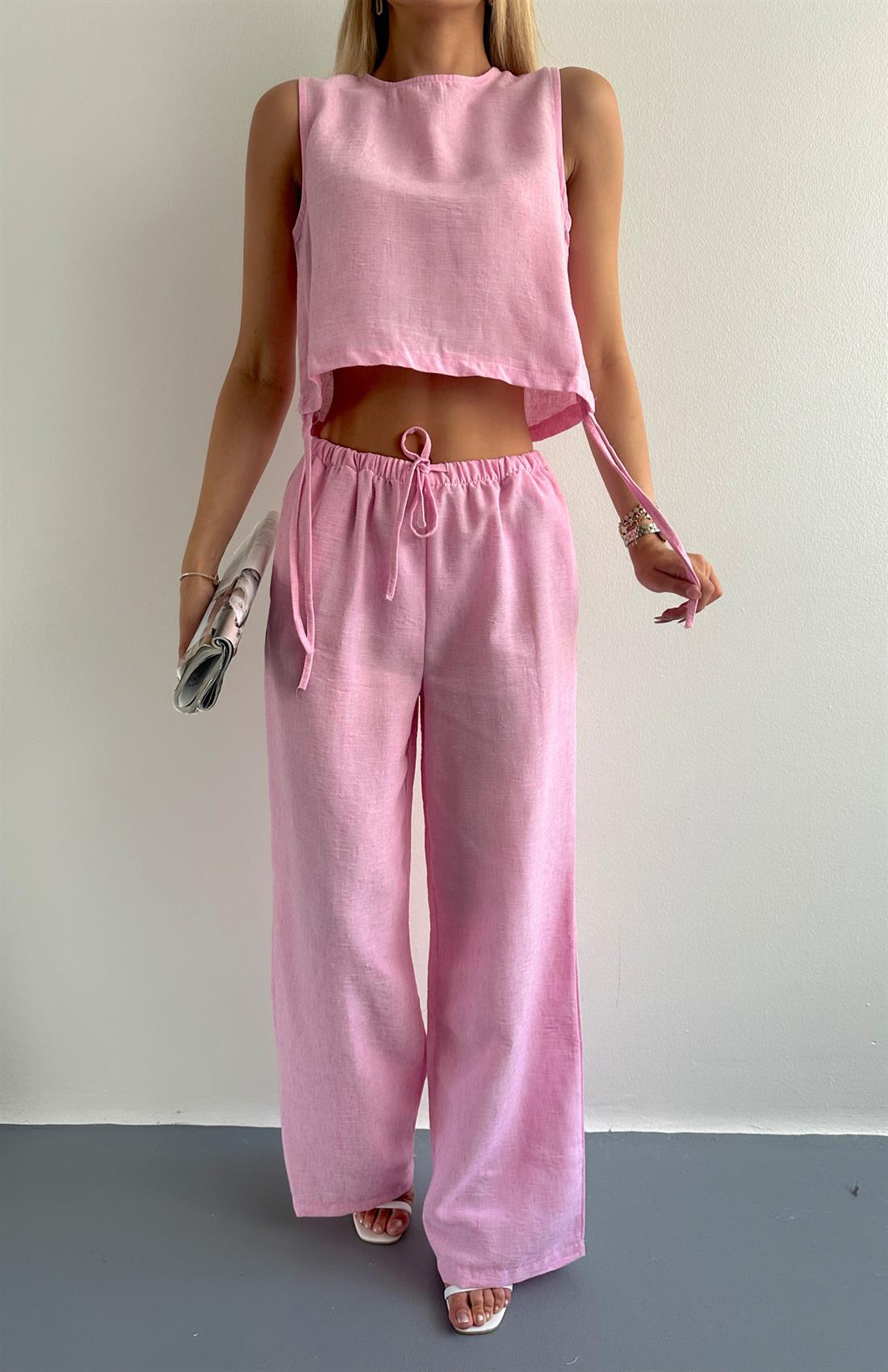 Bluz Pantolon Takım PEMBE