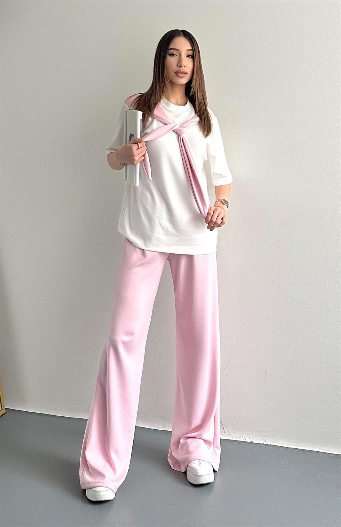 Fular Detaylı Takım PEMBE