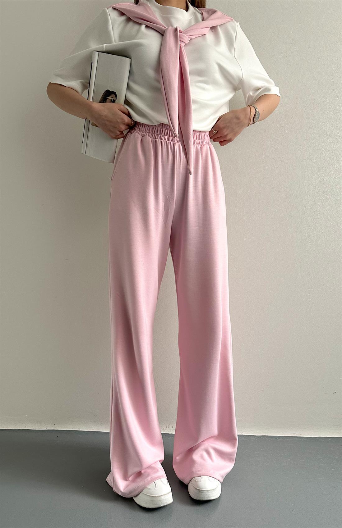 Fular Detaylı Takım PEMBE