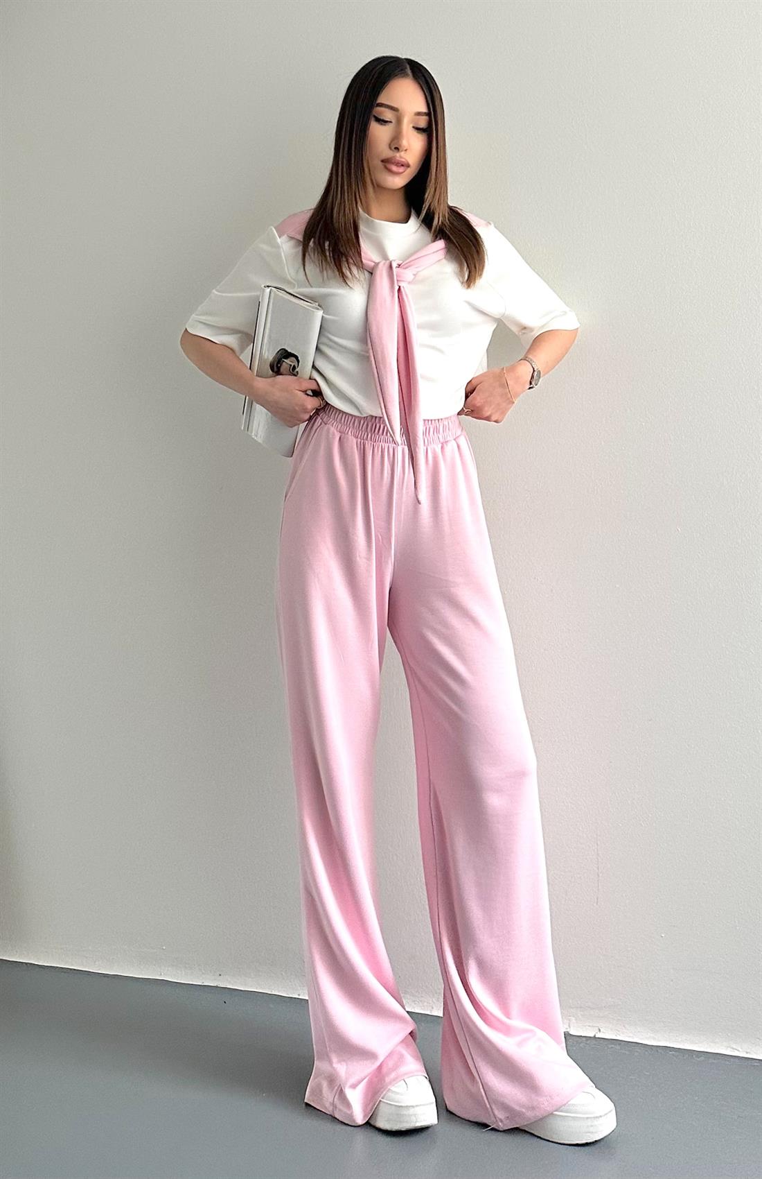 Fular Detaylı Takım PEMBE