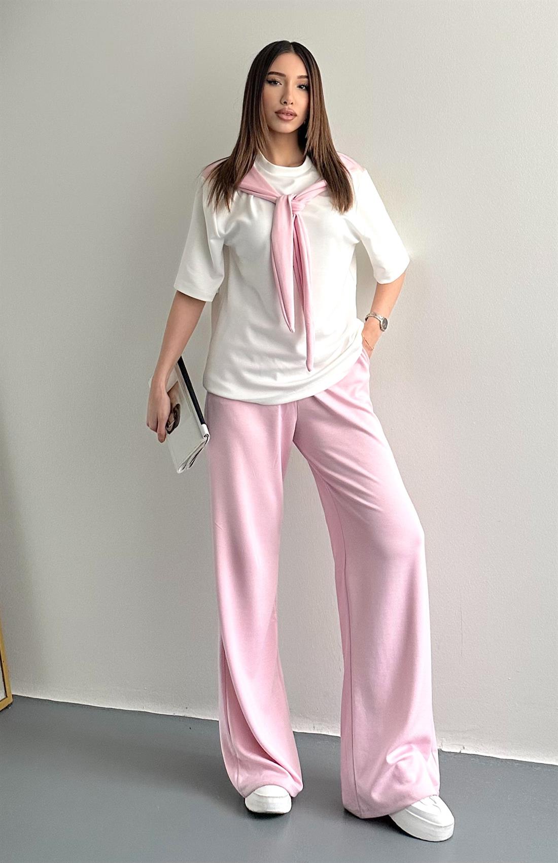 Fular Detaylı Takım PEMBE