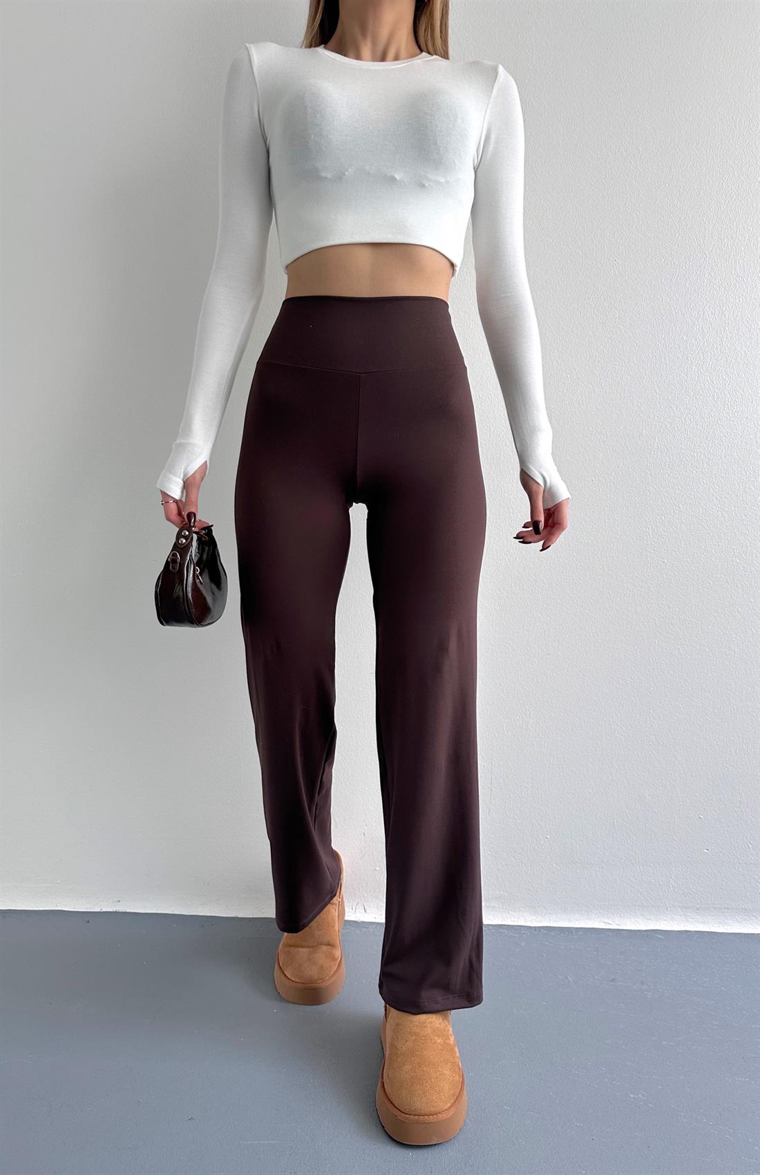 Oy Marka İspanyol Paça Tayt KAHVERENGİ