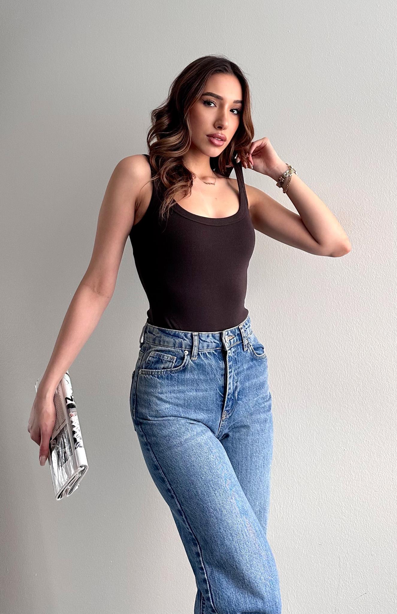 Askılı Body Atlet KAHVERENGİ