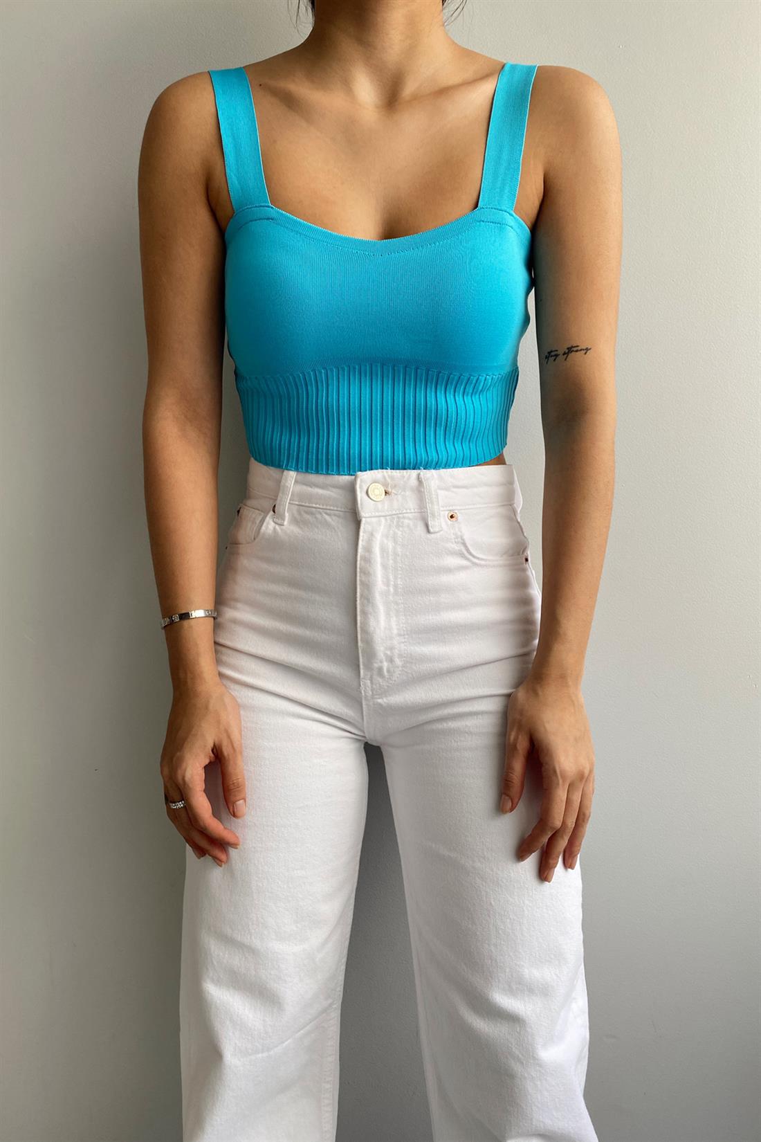 Crop Top Atlet MAVİ
