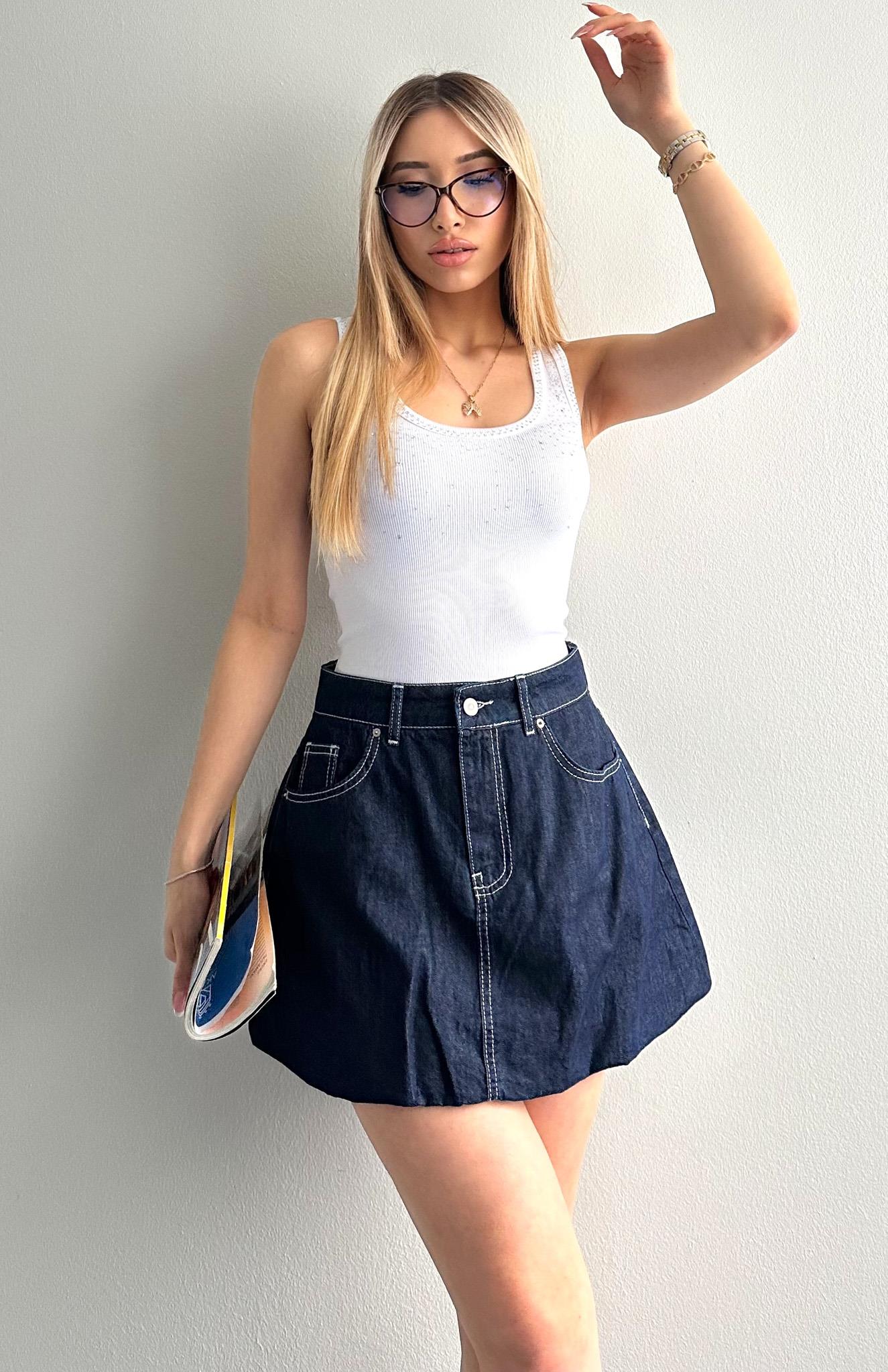 Dağinik Taşlı Atlet BEYAZ