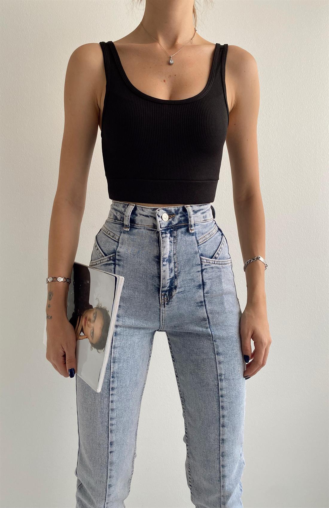 Fitilli Kalın Askılı Atlet SİYAH