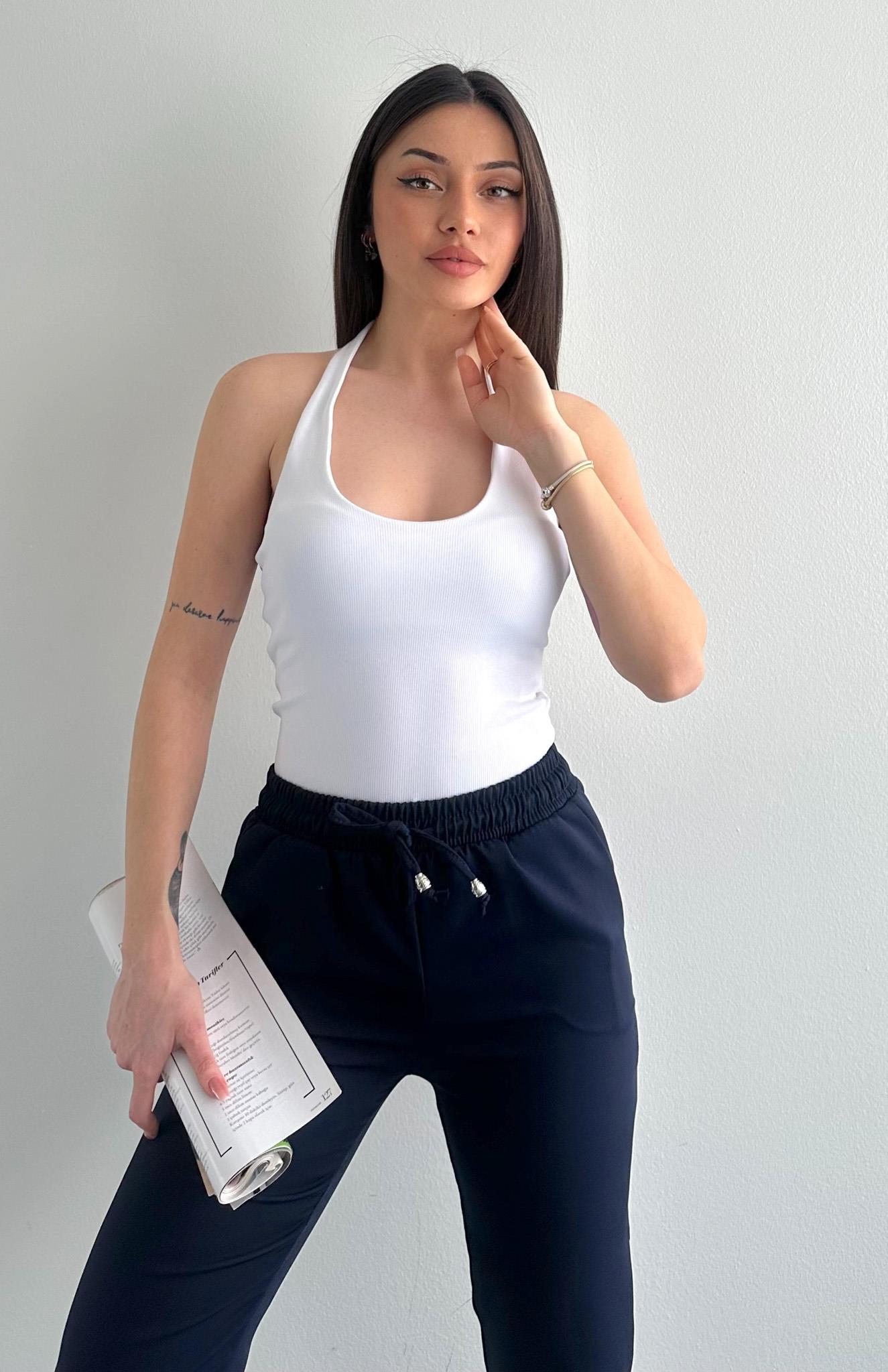 Halter Yaka Atlet BEYAZ