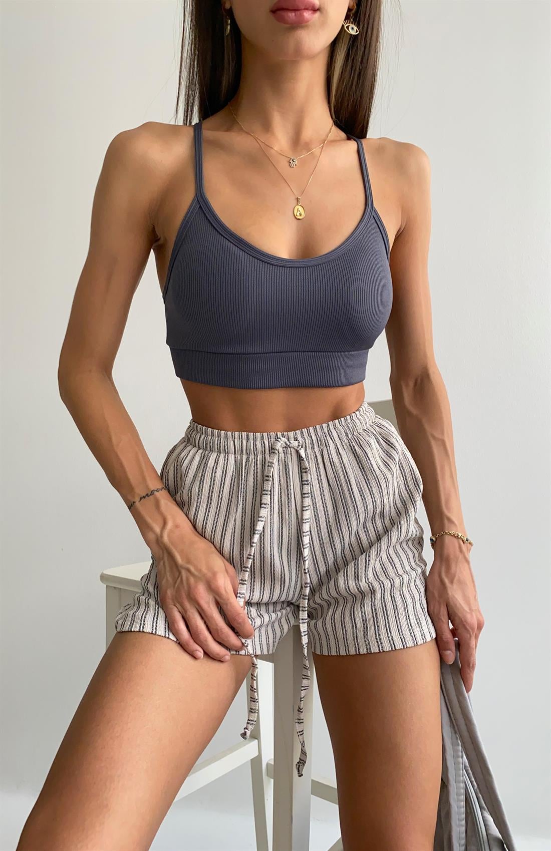 İp Askılı Fitilli Fleto Atlet ANTRASİT