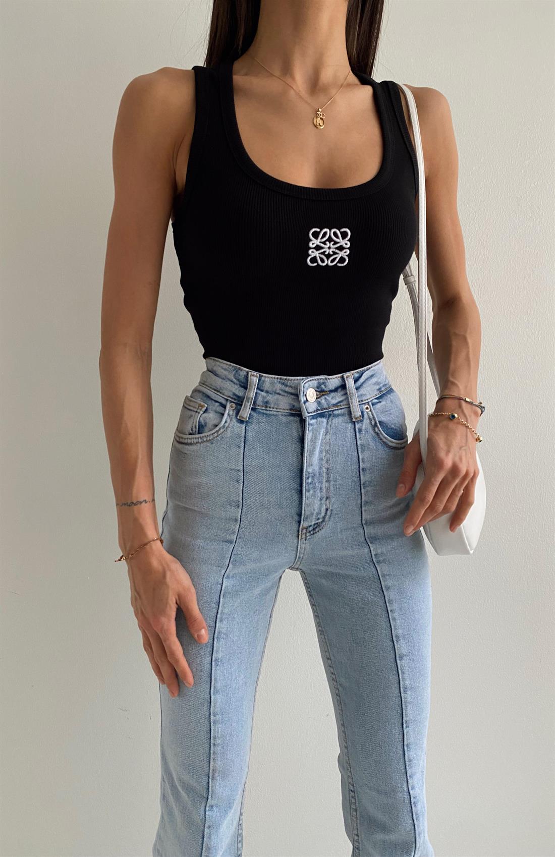 Kare Baskı Atlet SİYAH