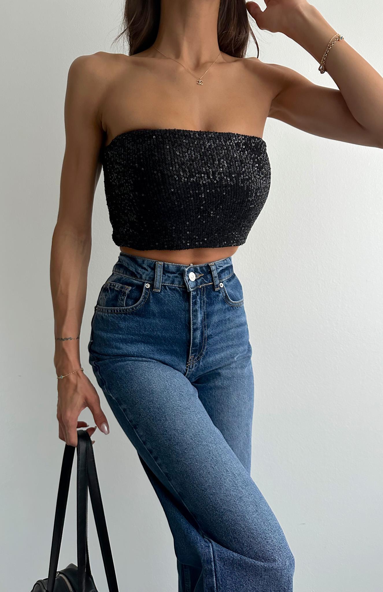 Pullu Straplez Atlet SİYAH