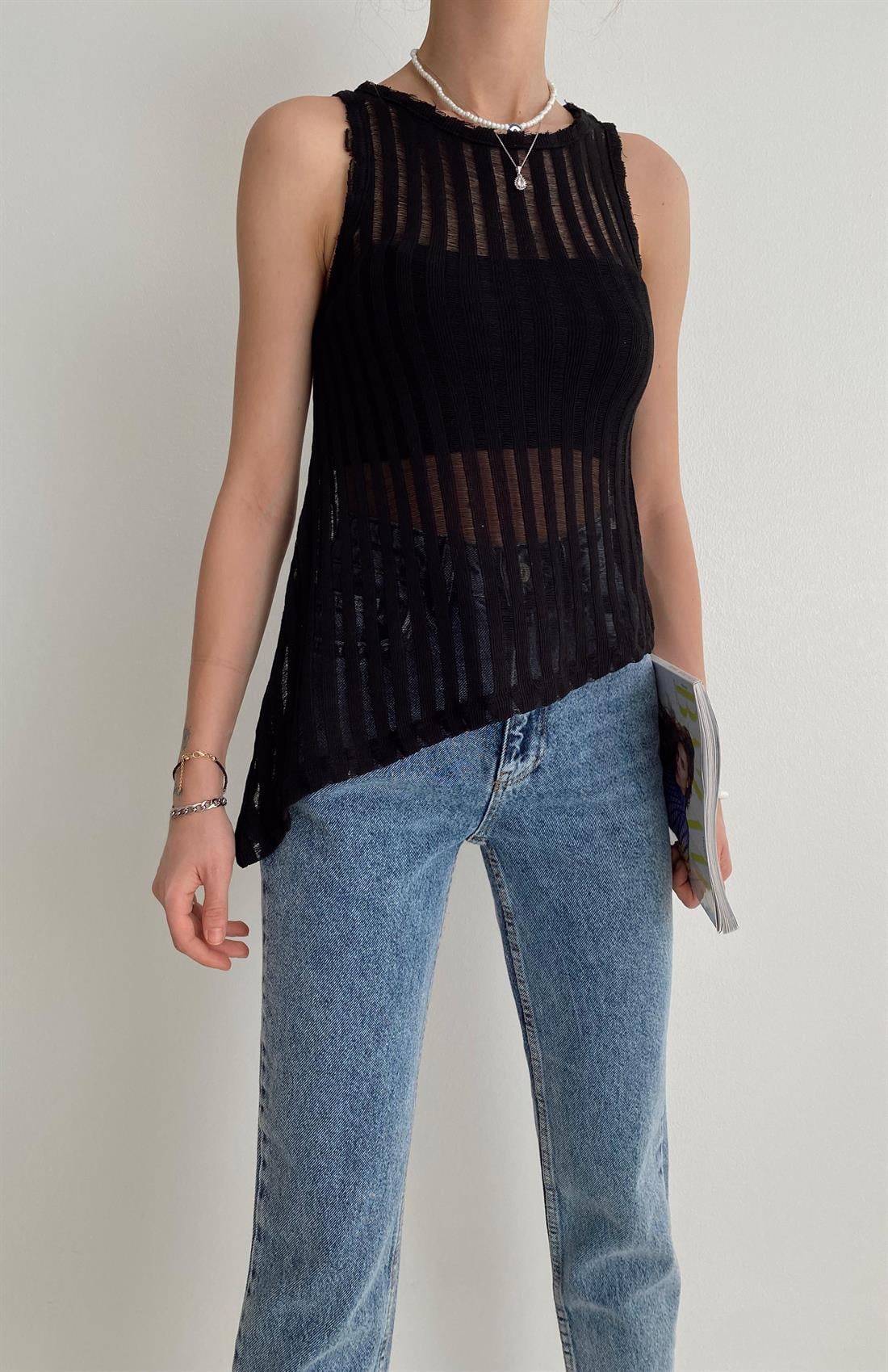 Transparan Atlet SİYAH