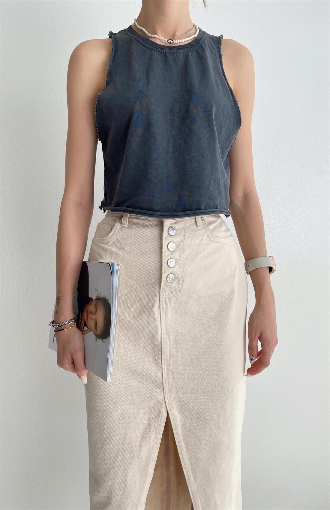 Yıkamalı Atlet ANTRASİT