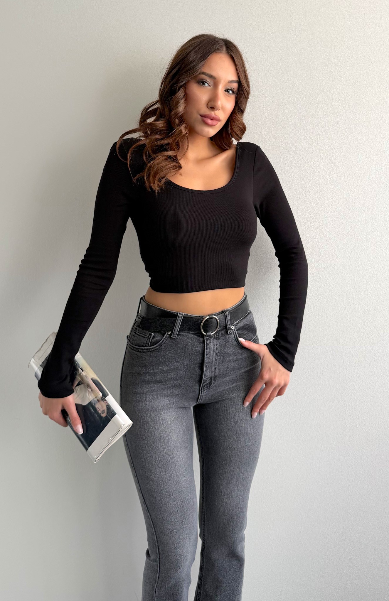 Bra-Free Uzun Kollu Bluz SİYAH