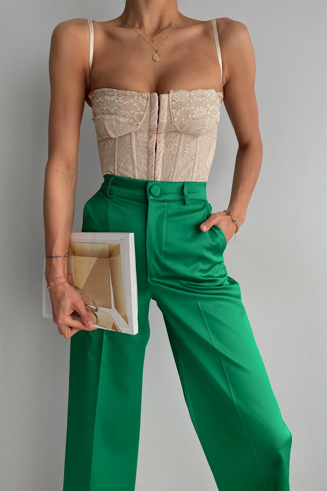 Dantel Detaylı Korse Top BEJ