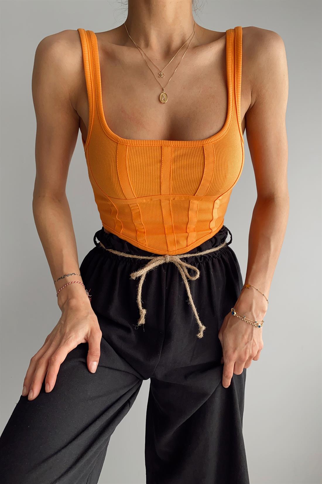 Korse Top Bluz ORANCE