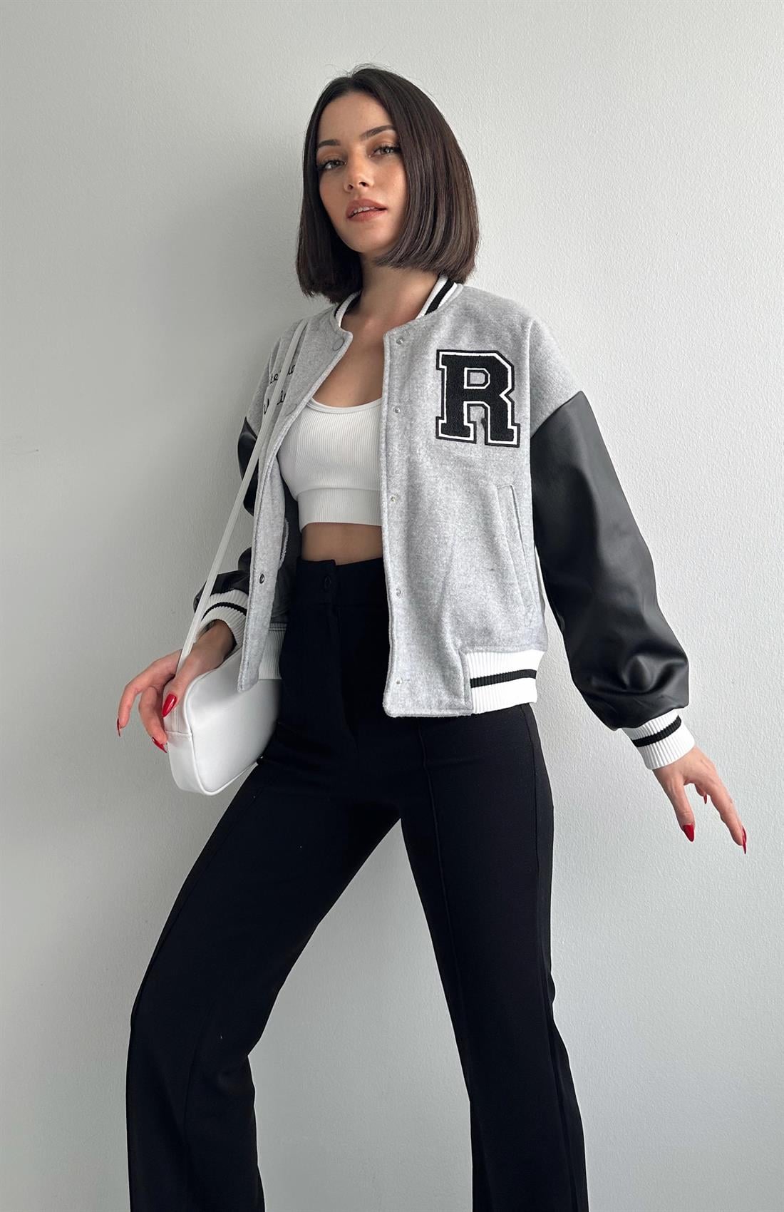 College Bomber Ceket GRİ